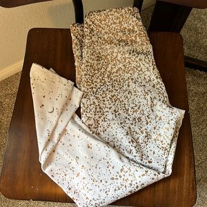 Ombré gold and white leggings